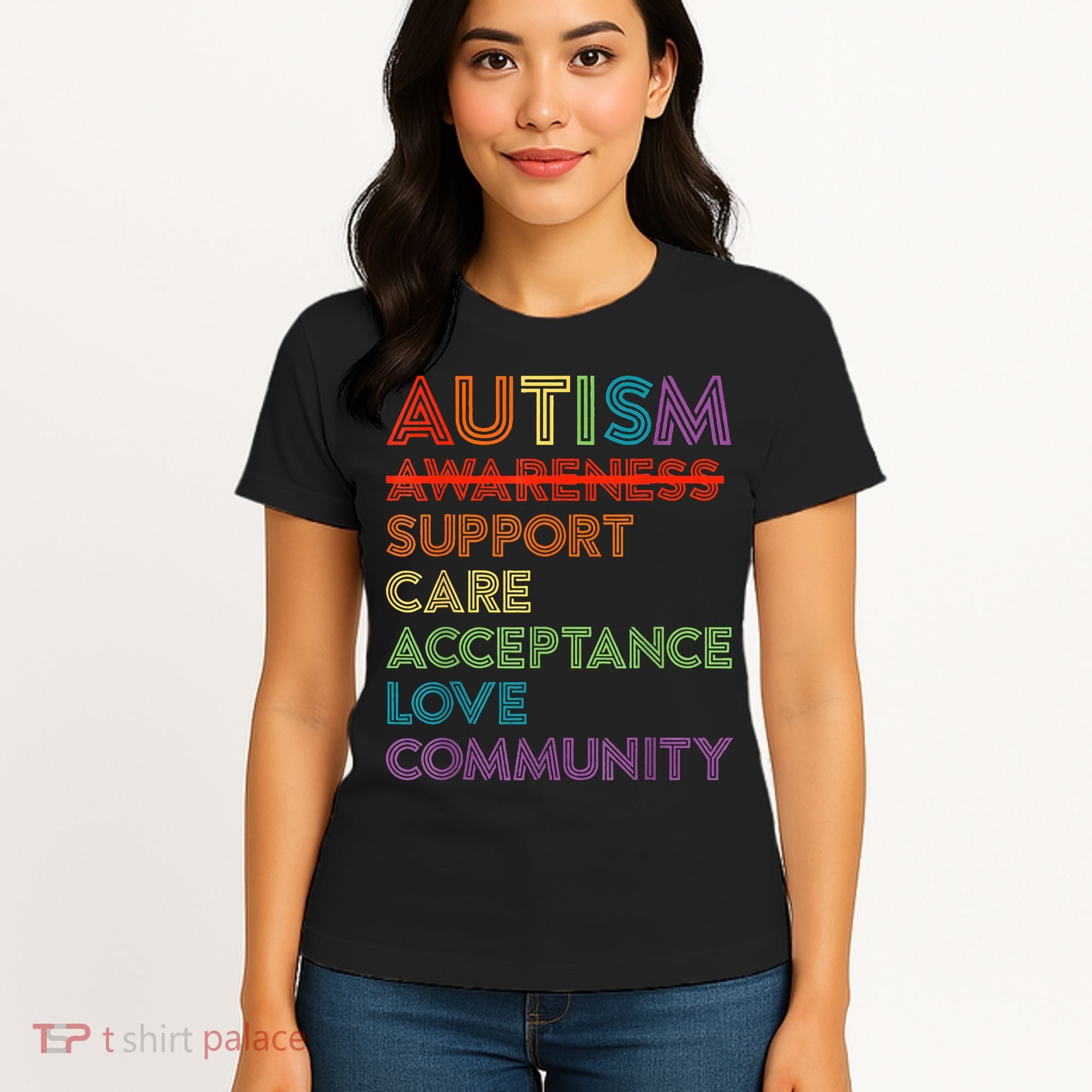 Autism Awareness Support Care Acceptance Ally Women's T-Shirt