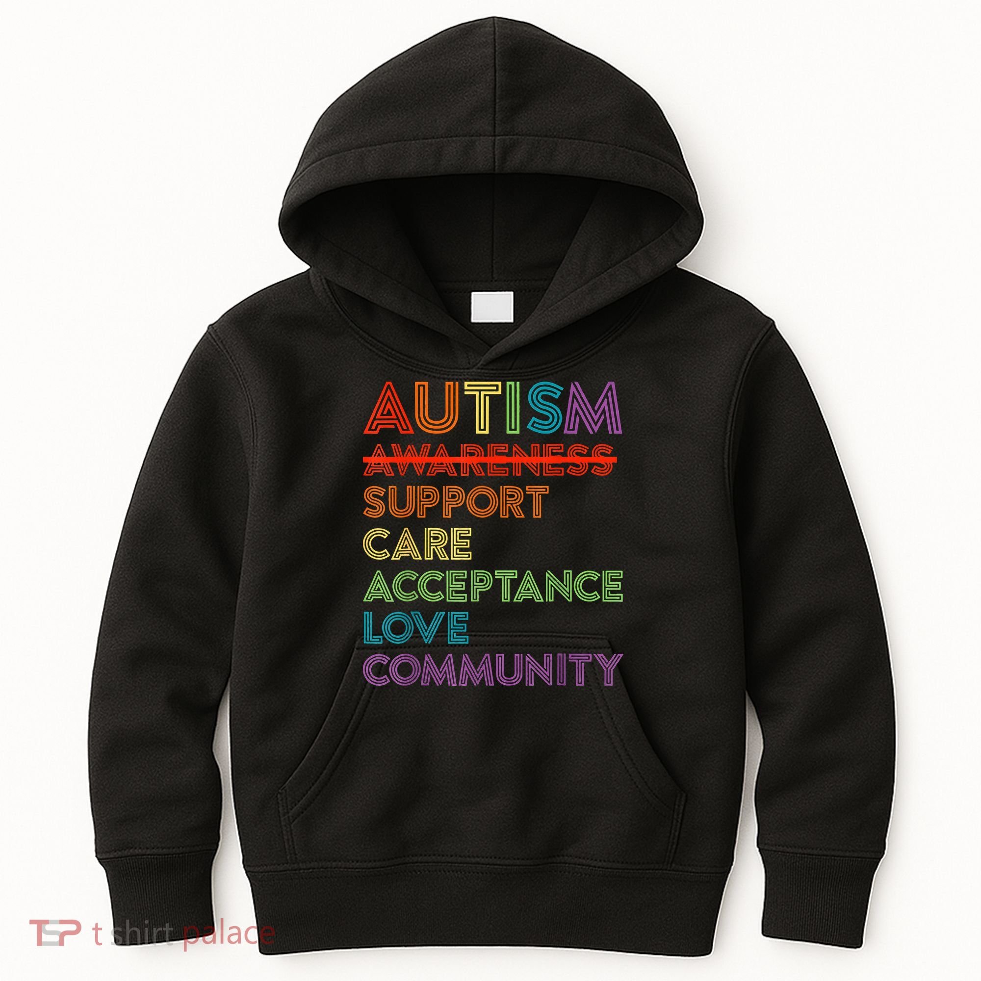 Autism Awareness Support Care Acceptance Ally Kids Hoodie