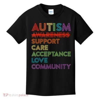 Autism Awareness Support Care Acceptance Ally Kids T-Shirt