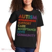 Autism Awareness Support Care Acceptance Ally Kids T-Shirt thumb 2