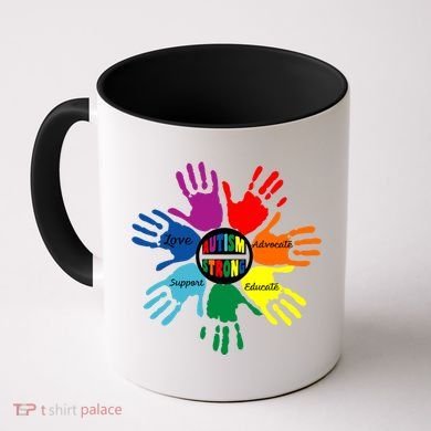 Autism Awareness Sign Language Hand Puzzle Support Coffee Mug