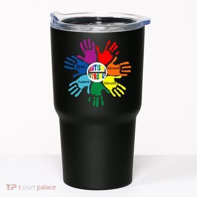 Autism Awareness Sign Language Hand Puzzle Support Tumbler