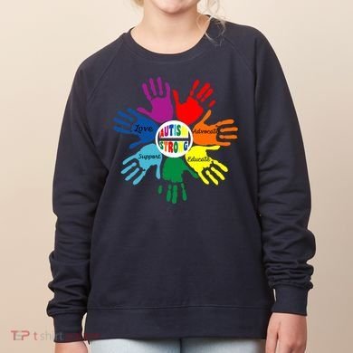 Autism Awareness Sign Language Hand Puzzle Support Women's Sweatshirt