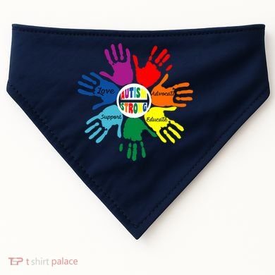 Autism Awareness Sign Language Hand Puzzle Support USA-Made Doggie Bandana