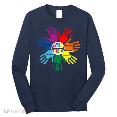 Autism Awareness Sign Language Hand Puzzle Support Long Sleeve Shirt