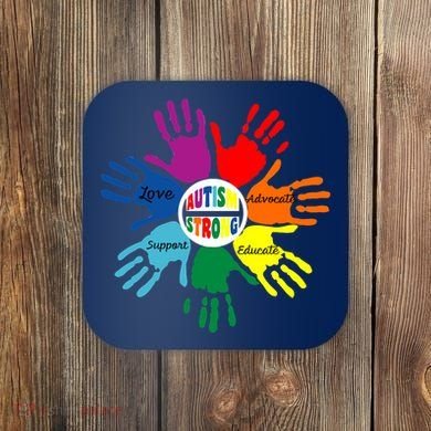 Autism Awareness Sign Language Hand Puzzle Support Coaster
