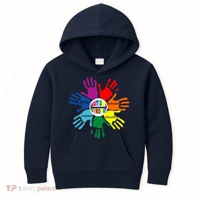 Autism Awareness Sign Language Hand Puzzle Support Kids Hoodie