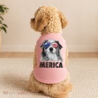 Aussie Australian Shepherd 4th Of July Merica American Flag Doggie Tank thumb 2
