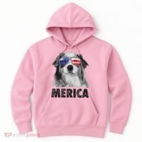 Aussie Australian Shepherd 4th Of July Merica American Flag Hoodie thumb 0