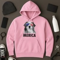 Aussie Australian Shepherd 4th Of July Merica American Flag Hoodie thumb 3