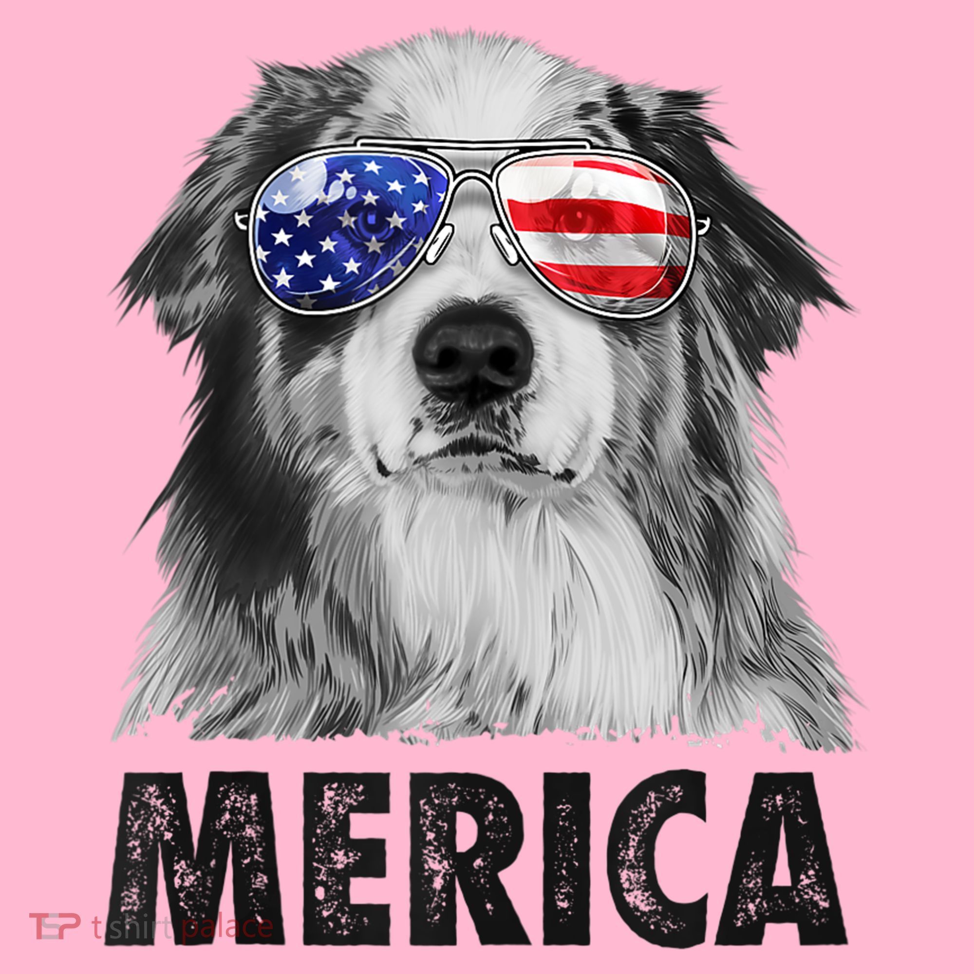 Aussie Australian Shepherd 4th Of July Merica American Flag Mousepad