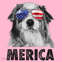 Aussie Australian Shepherd 4th Of July Merica American Flag Baby Bodysuit thumb 2