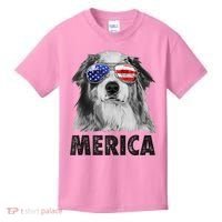 Aussie Australian Shepherd 4th Of July Merica American Flag Kids T-Shirt thumb 0