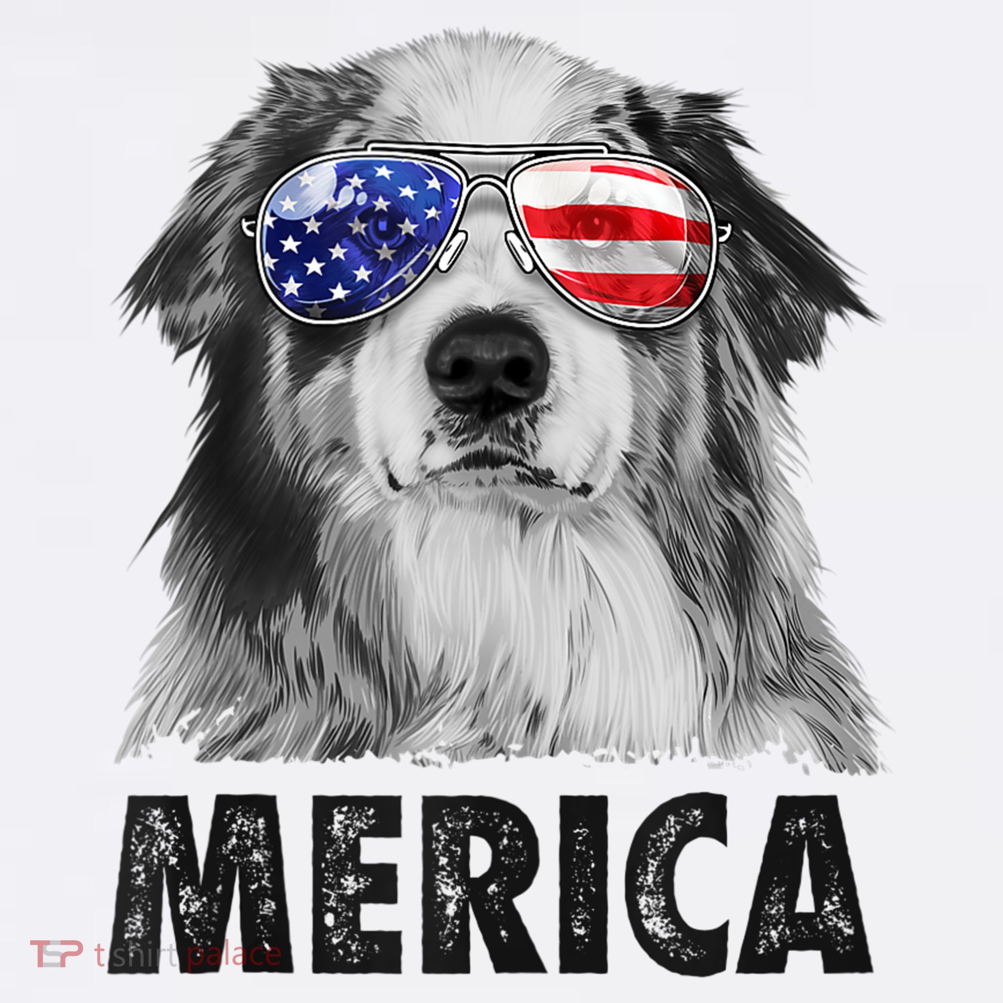 Aussie Australian Shepherd 4th Of July Merica American Flag Sweatshirt