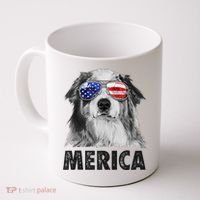 Aussie Australian Shepherd 4th Of July Merica American Flag Coffee Mug thumb 0