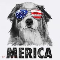 Aussie Australian Shepherd 4th Of July Merica American Flag Women's Tank Top thumb 5