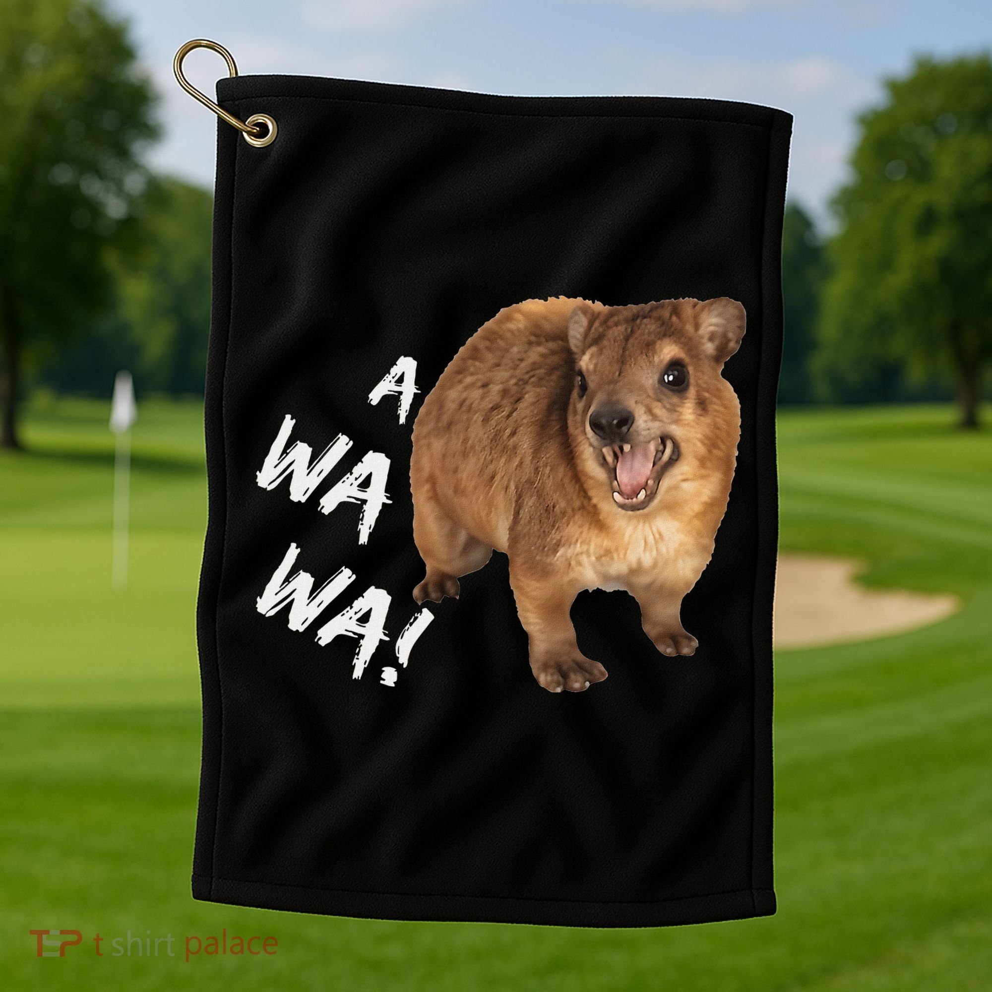 Awawa! Angry Screaming Hyrax Golf Towel