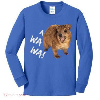 Awawa! Angry Screaming Hyrax Kids Long Sleeve Shirt
