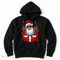 African American Santa Christmas Pajama Cool Black XMas Hoodie thumb 0