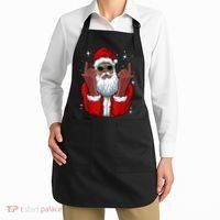 African American Santa Christmas Pajama Cool Black XMas Apron thumb 2