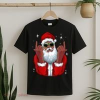 African American Santa Christmas Pajama Cool Black XMas T-Shirt thumb 2