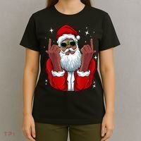 African American Santa Christmas Pajama Cool Black XMas T-Shirt thumb 4