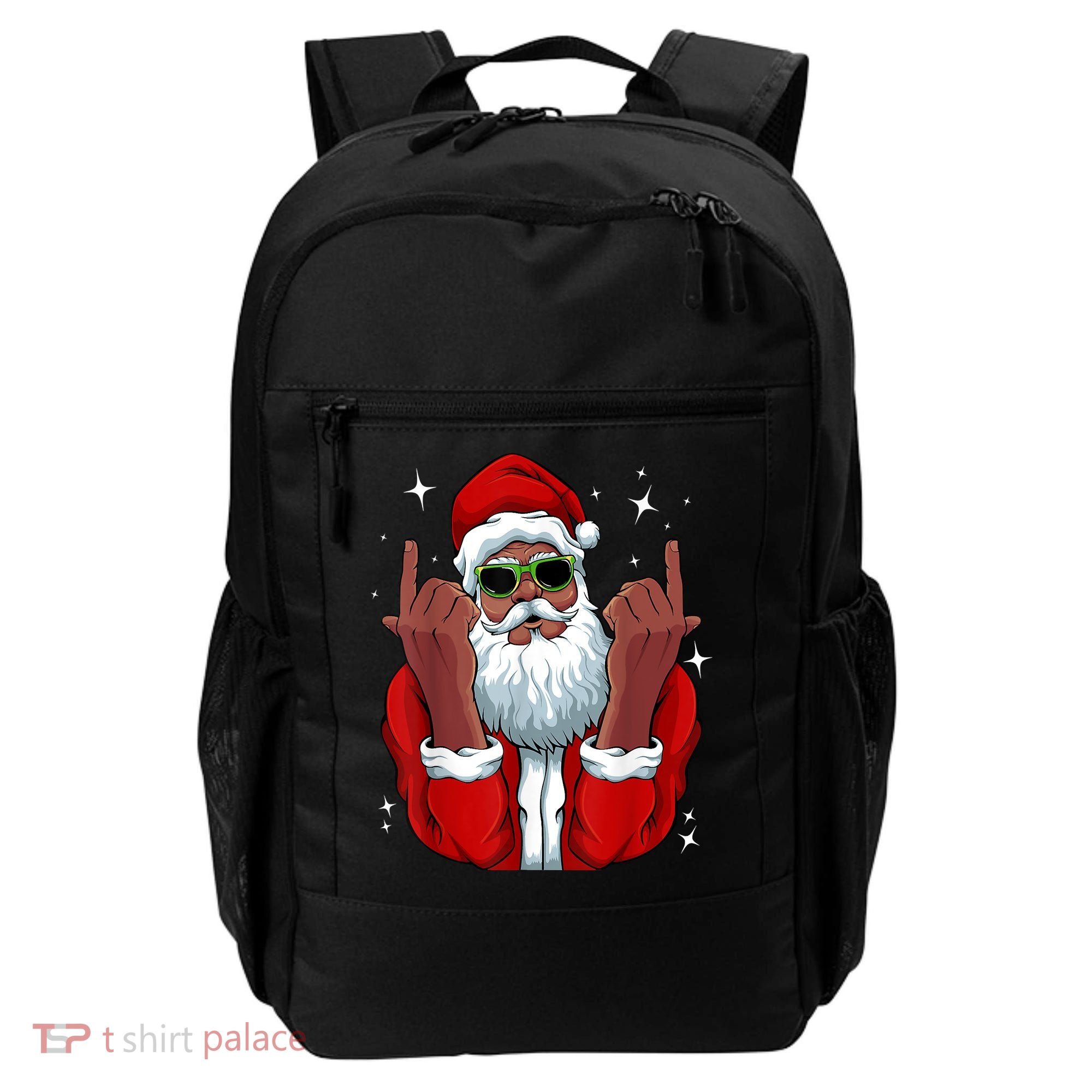 African American Santa Christmas Pajama Cool Black XMas Backpack