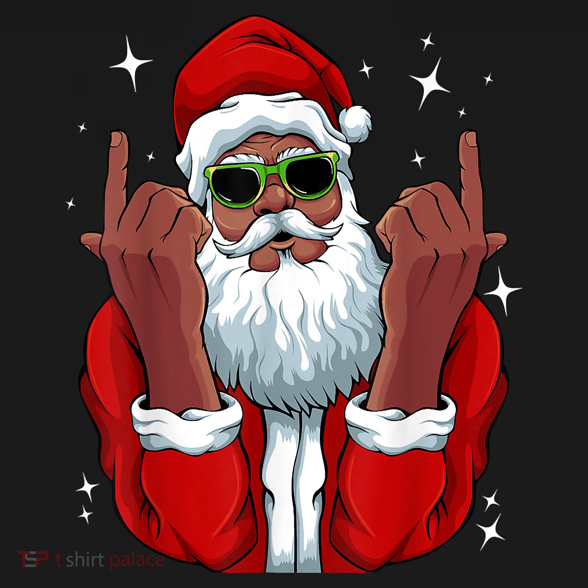 African American Santa Christmas Pajama Cool Black XMas Women's Hoodie
