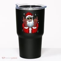 African American Santa Christmas Pajama Cool Black XMas Tumbler thumb 0