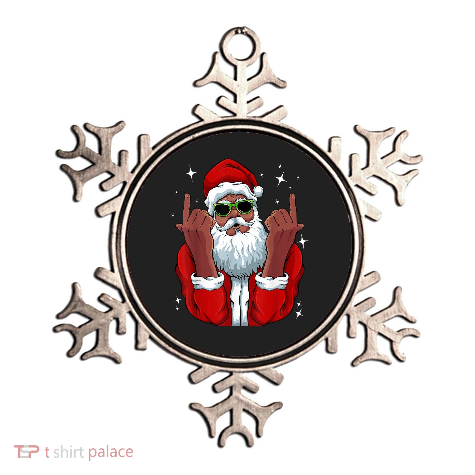African American Santa Christmas Pajama Cool Black XMas Ornament