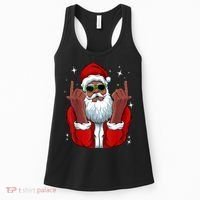 African American Santa Christmas Pajama Cool Black XMas Women's Tank Top thumb 0