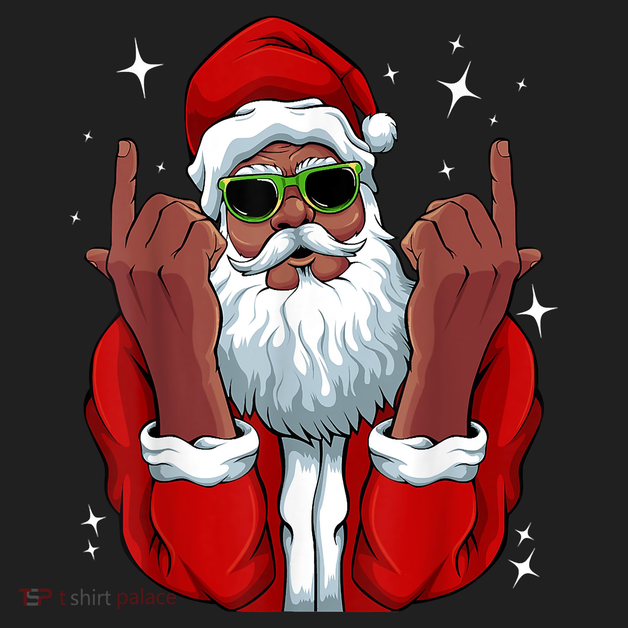 African American Santa Christmas Pajama Cool Black XMas Golf Towel