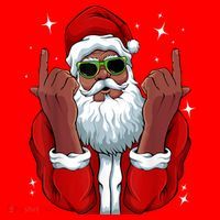 African American Santa Christmas Pajama Cool Black XMas Santa Hat thumb 1