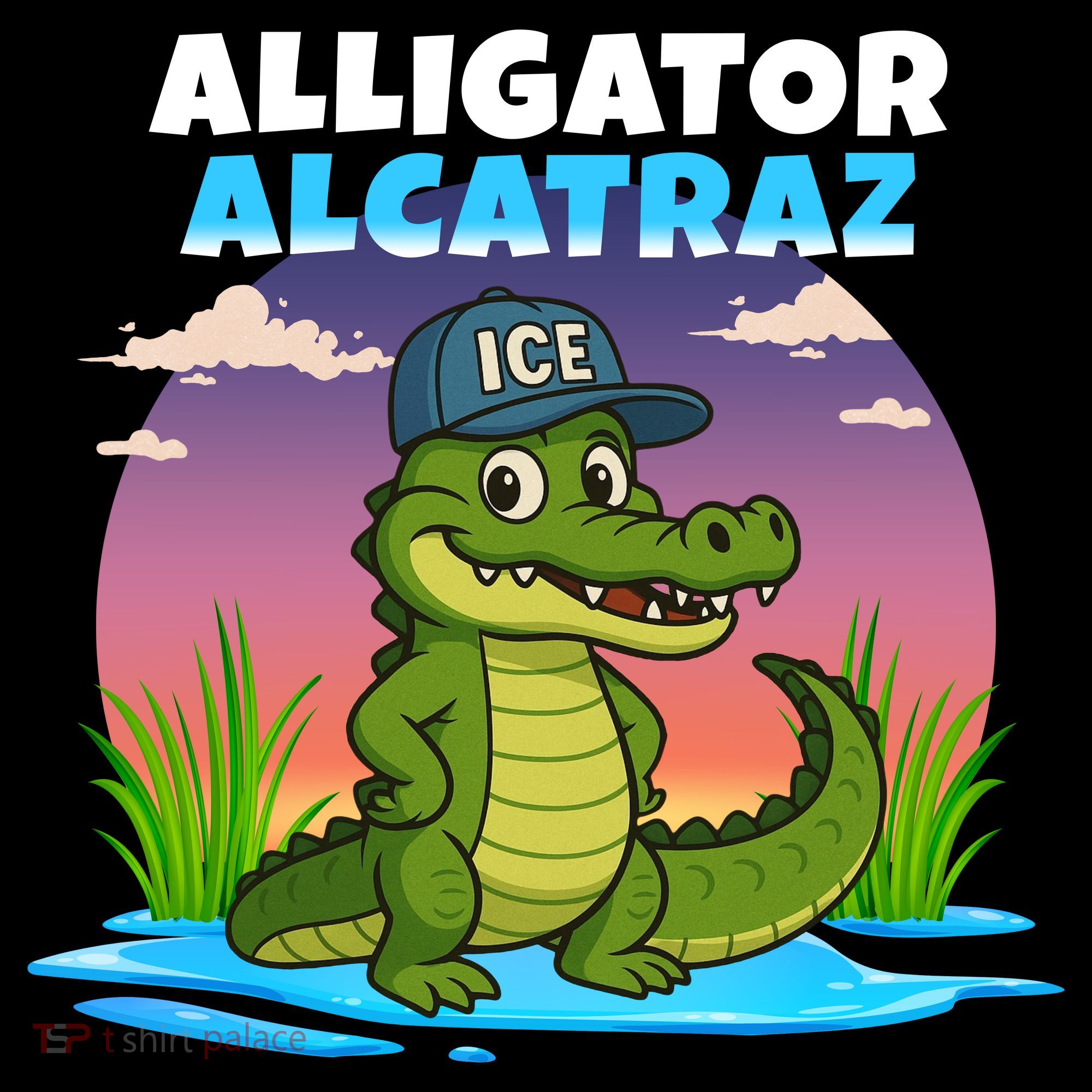 Alligator Alcatraz Sunset Ornament