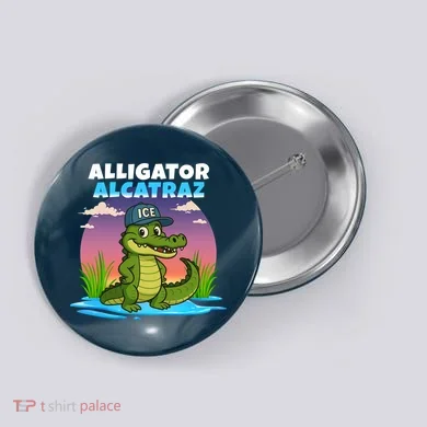 Alligator Alcatraz Sunset Button