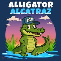 Alligator Alcatraz Sunset Button thumb 1
