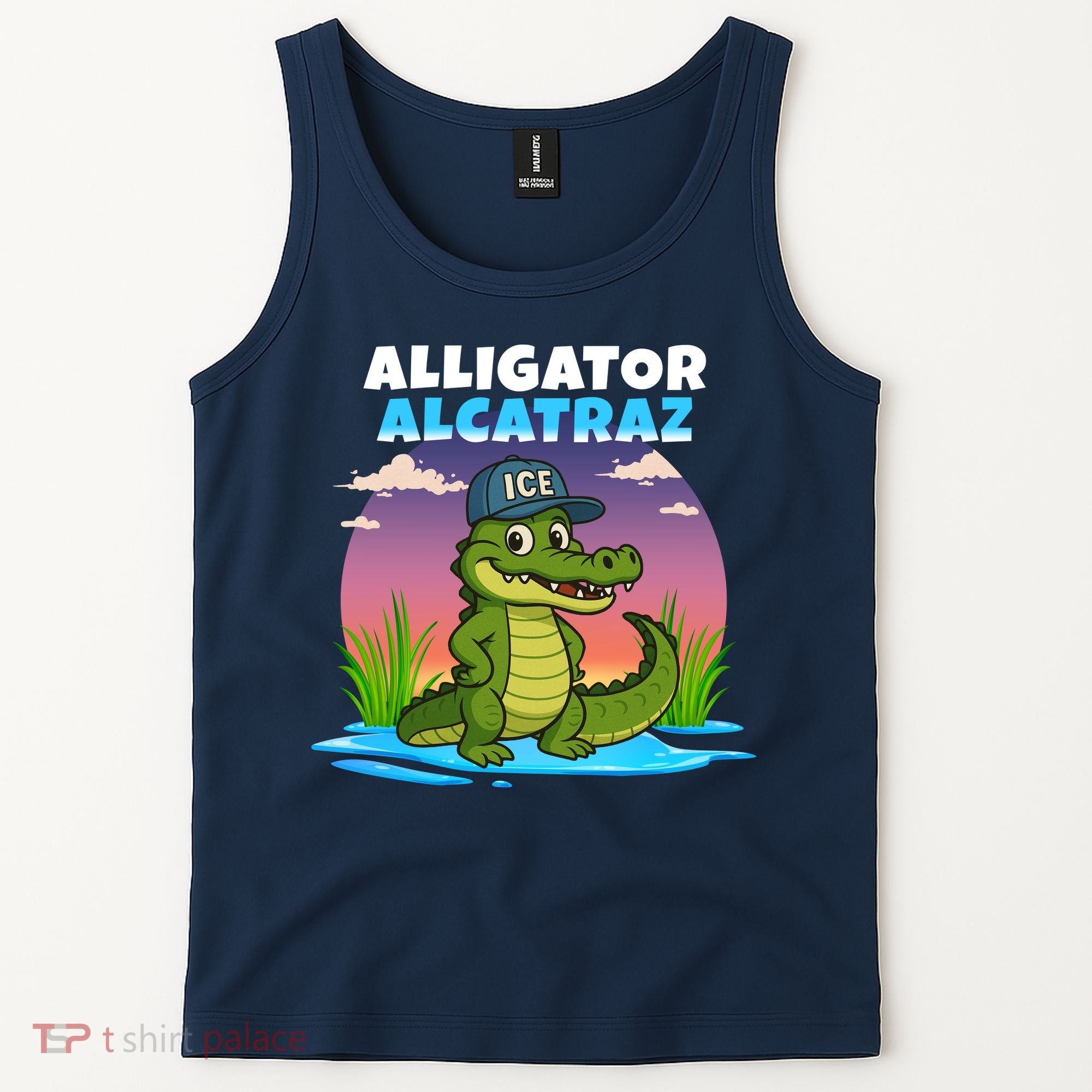 Alligator Alcatraz Sunset Tank Top