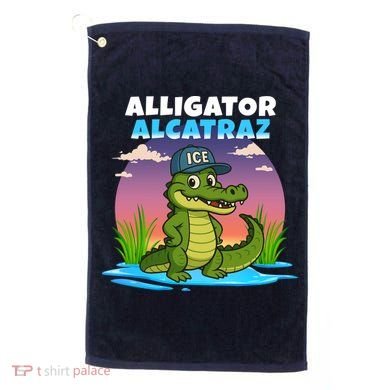 Alligator Alcatraz Sunset Golf Towel