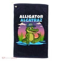 Alligator Alcatraz Sunset Golf Towel thumb 0