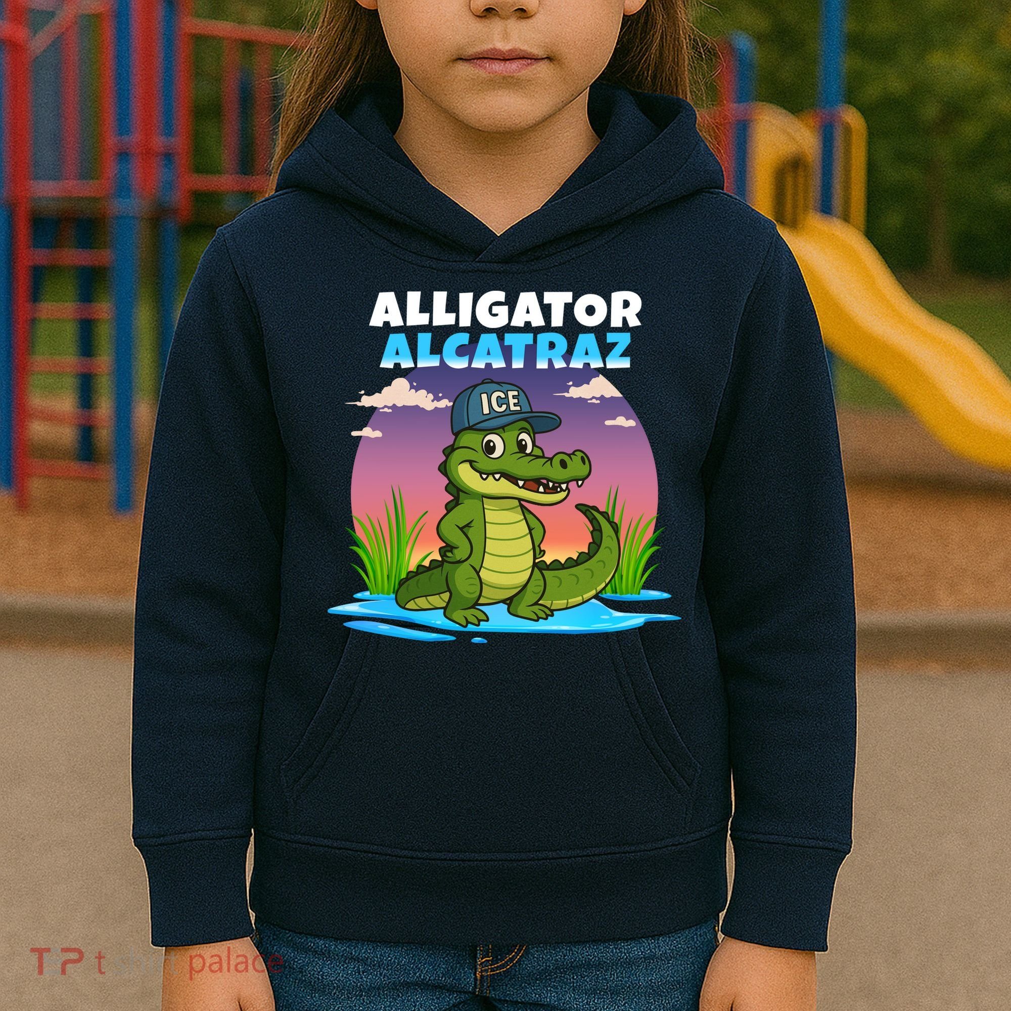 Alligator Alcatraz Sunset Kids Hoodie