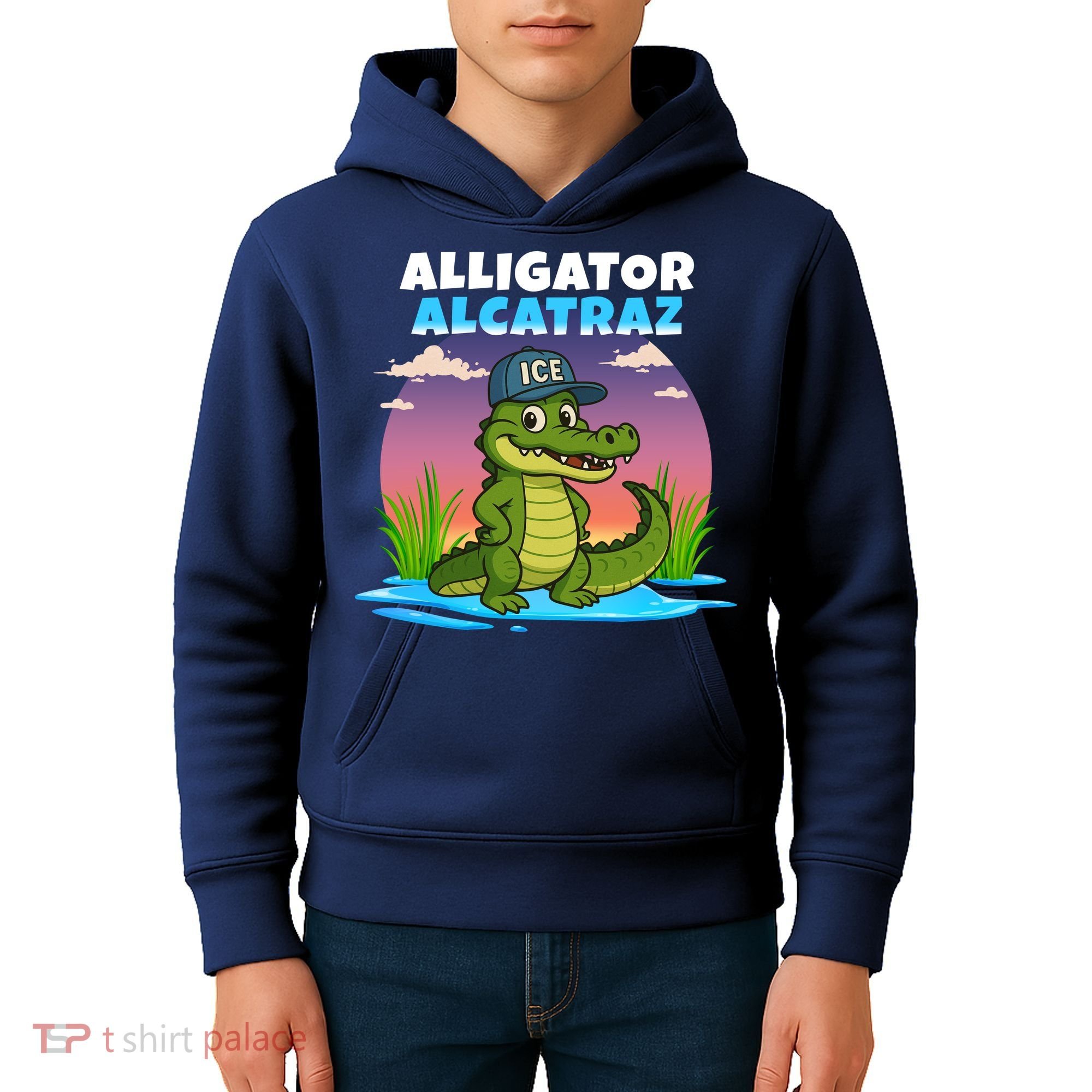 Alligator Alcatraz Sunset Kids Hoodie