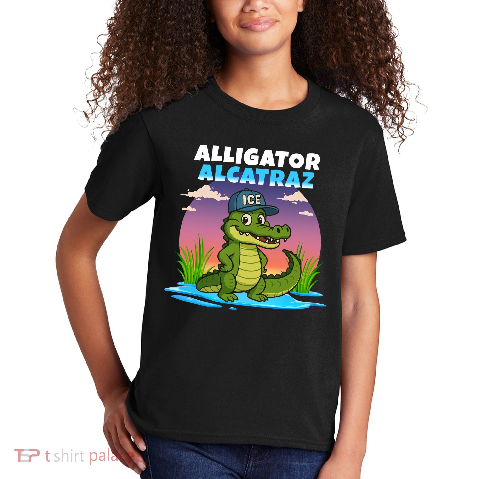 Alligator Alcatraz Sunset Kids T-Shirt