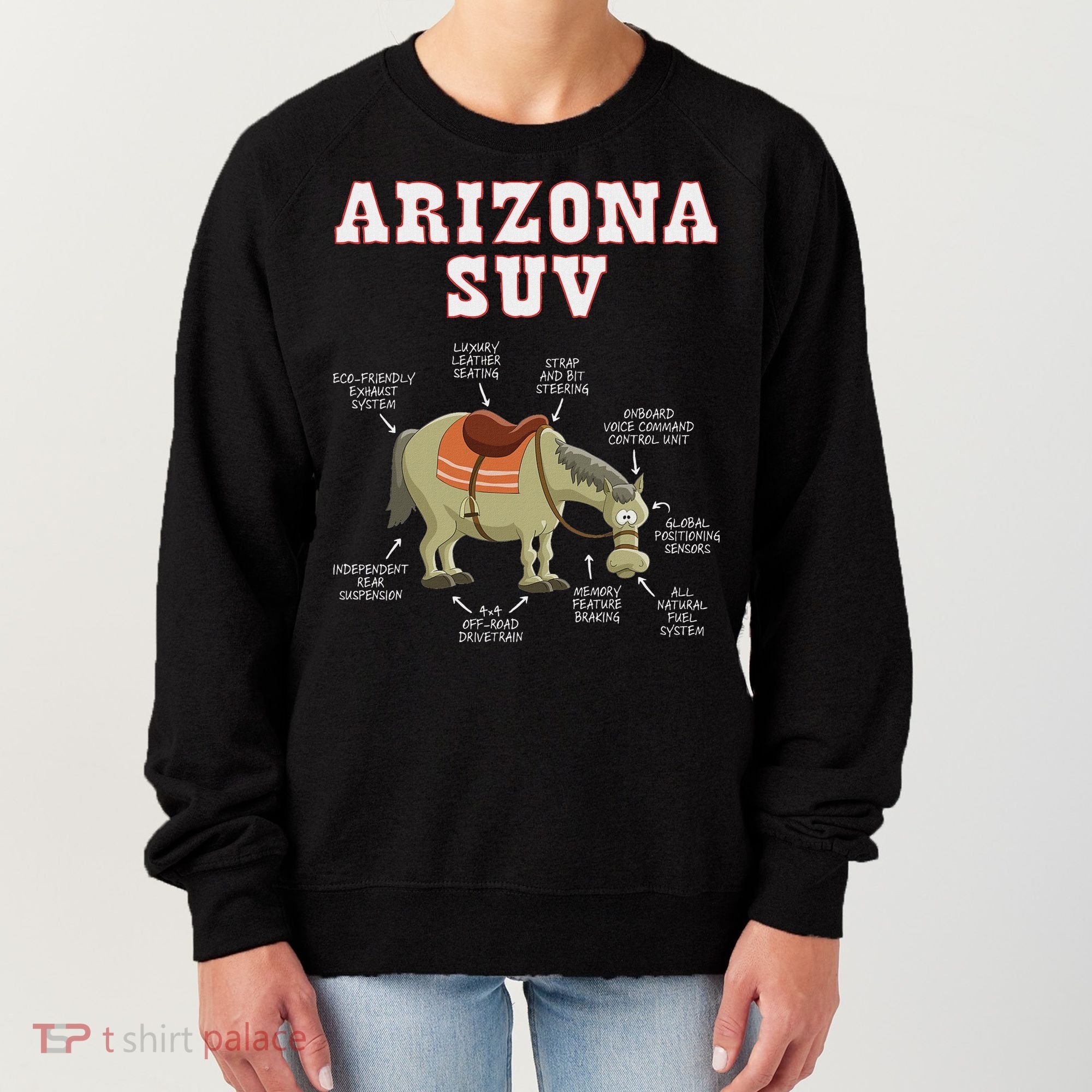 Arizona Az Suv Funny Joke Horse Mule Souvenir Gift Women's Sweatshirt