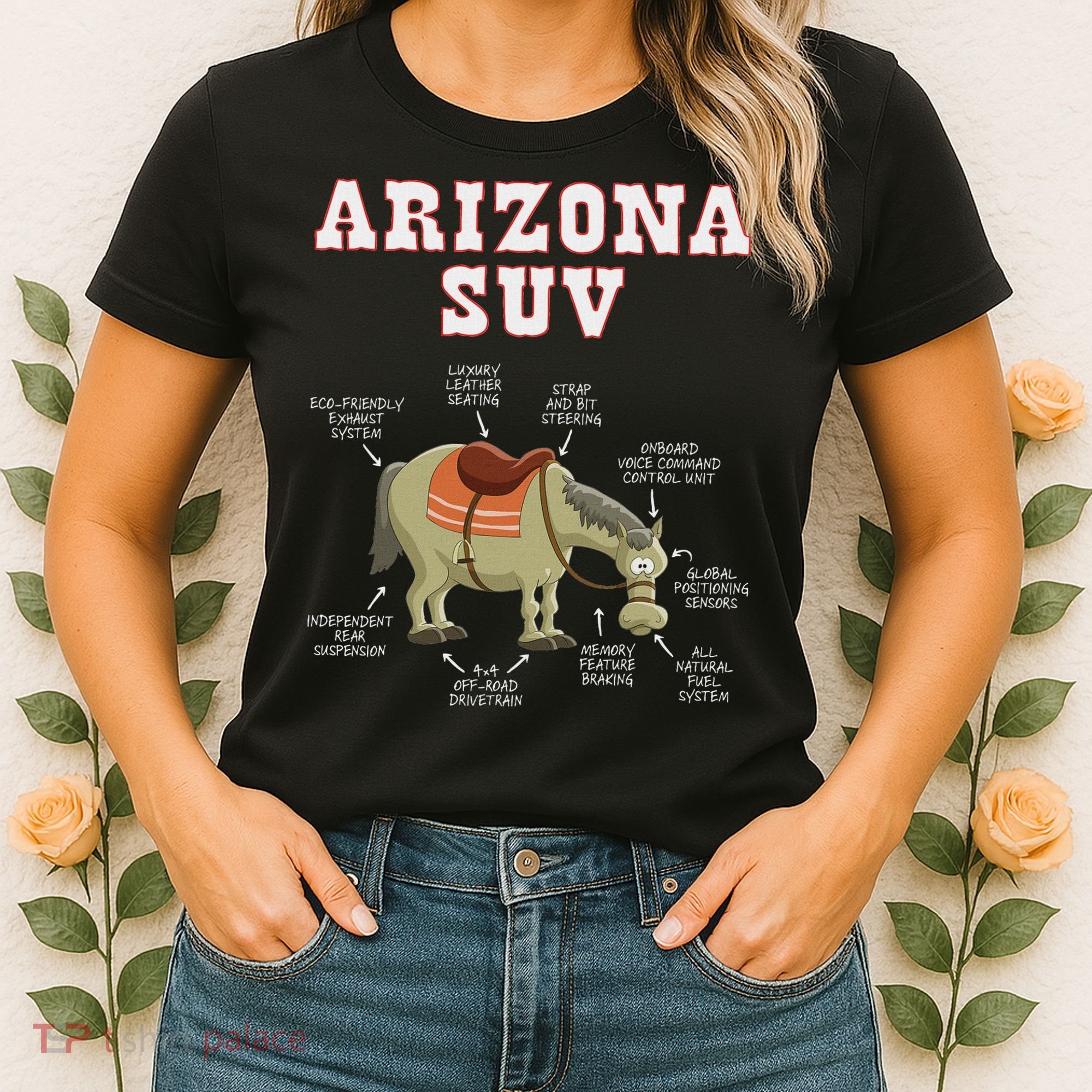 Arizona Az Suv Funny Joke Horse Mule Souvenir Gift Women's T-Shirt