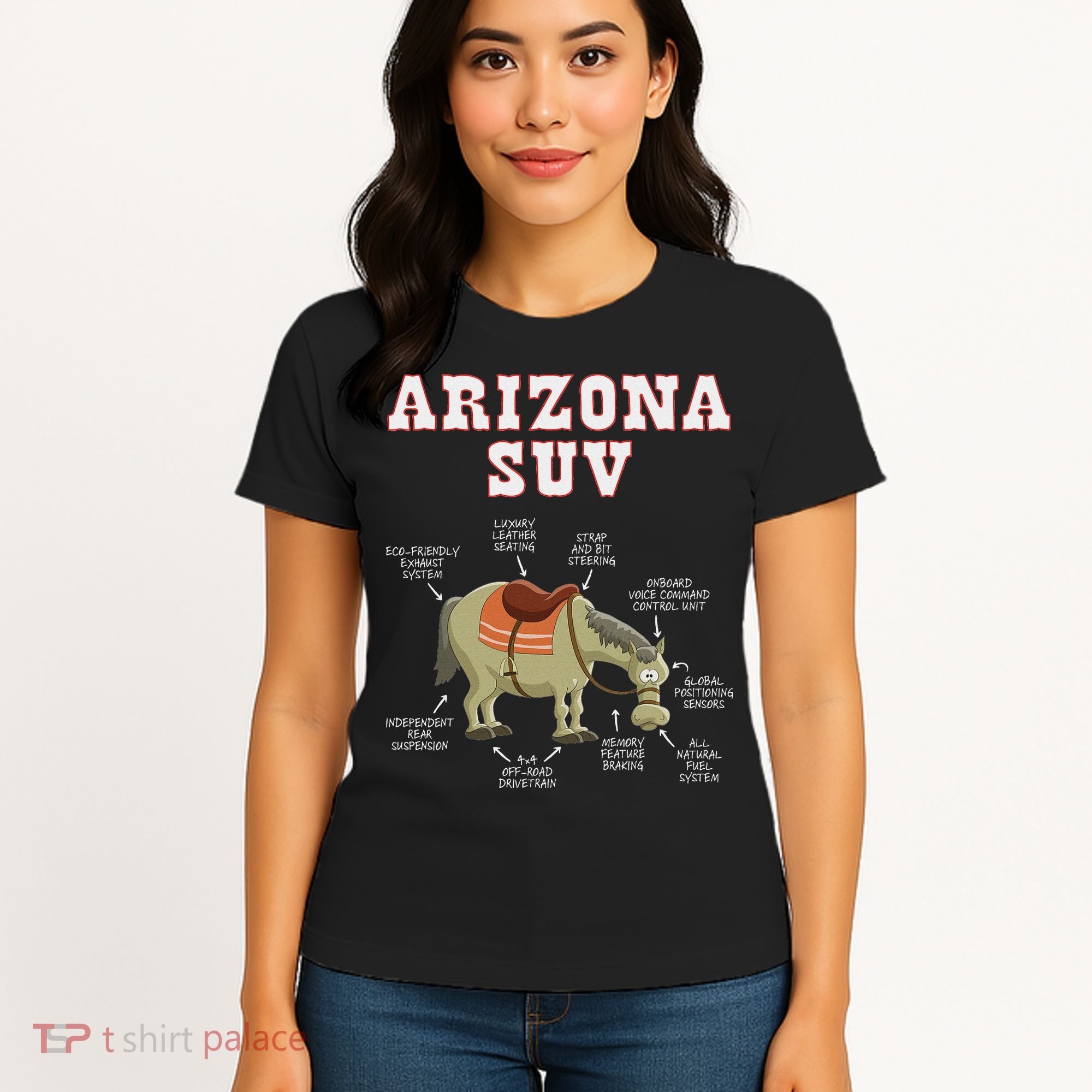 Arizona Az Suv Funny Joke Horse Mule Souvenir Gift Women's T-Shirt
