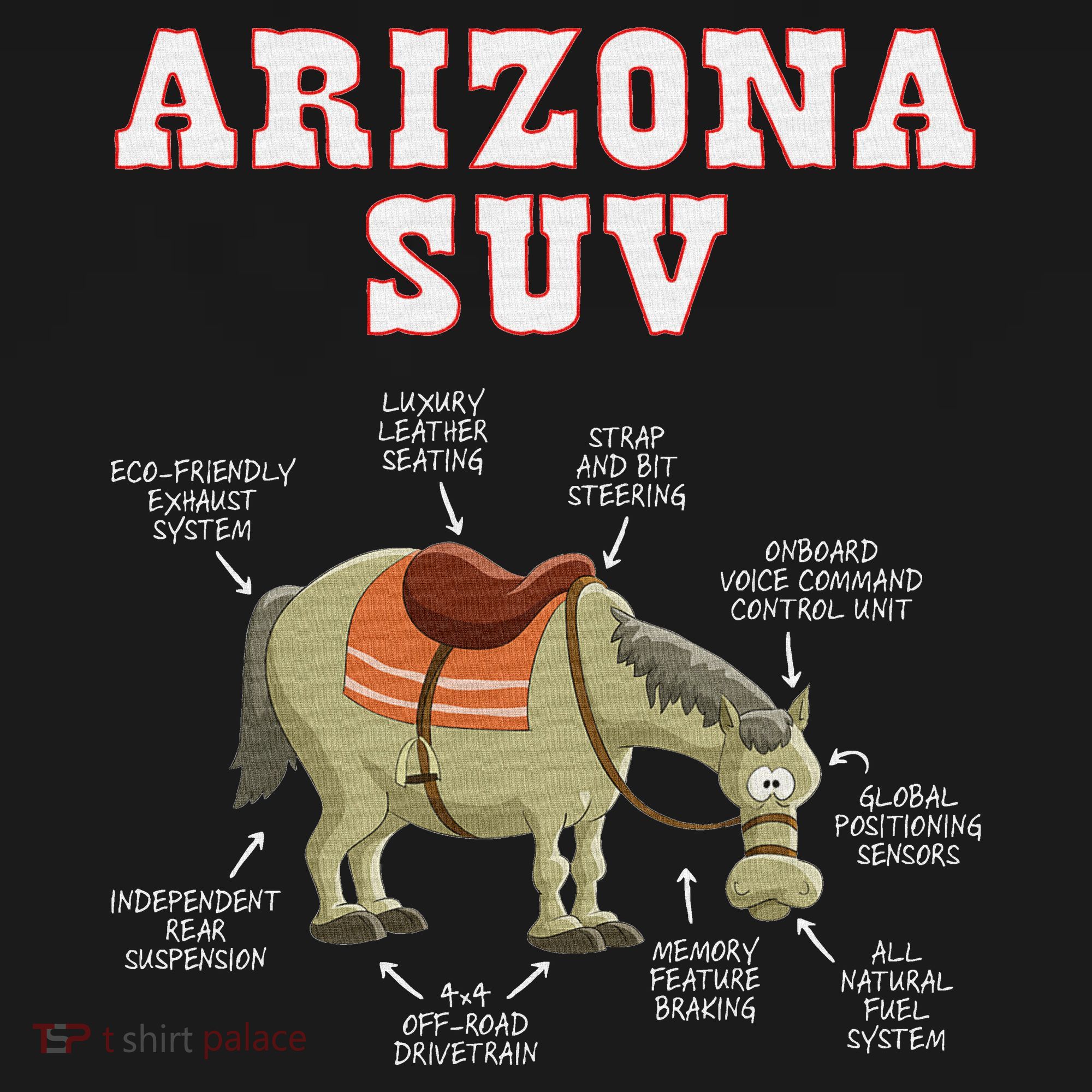 Arizona Az Suv Funny Joke Horse Mule Souvenir Gift Women's T-Shirt