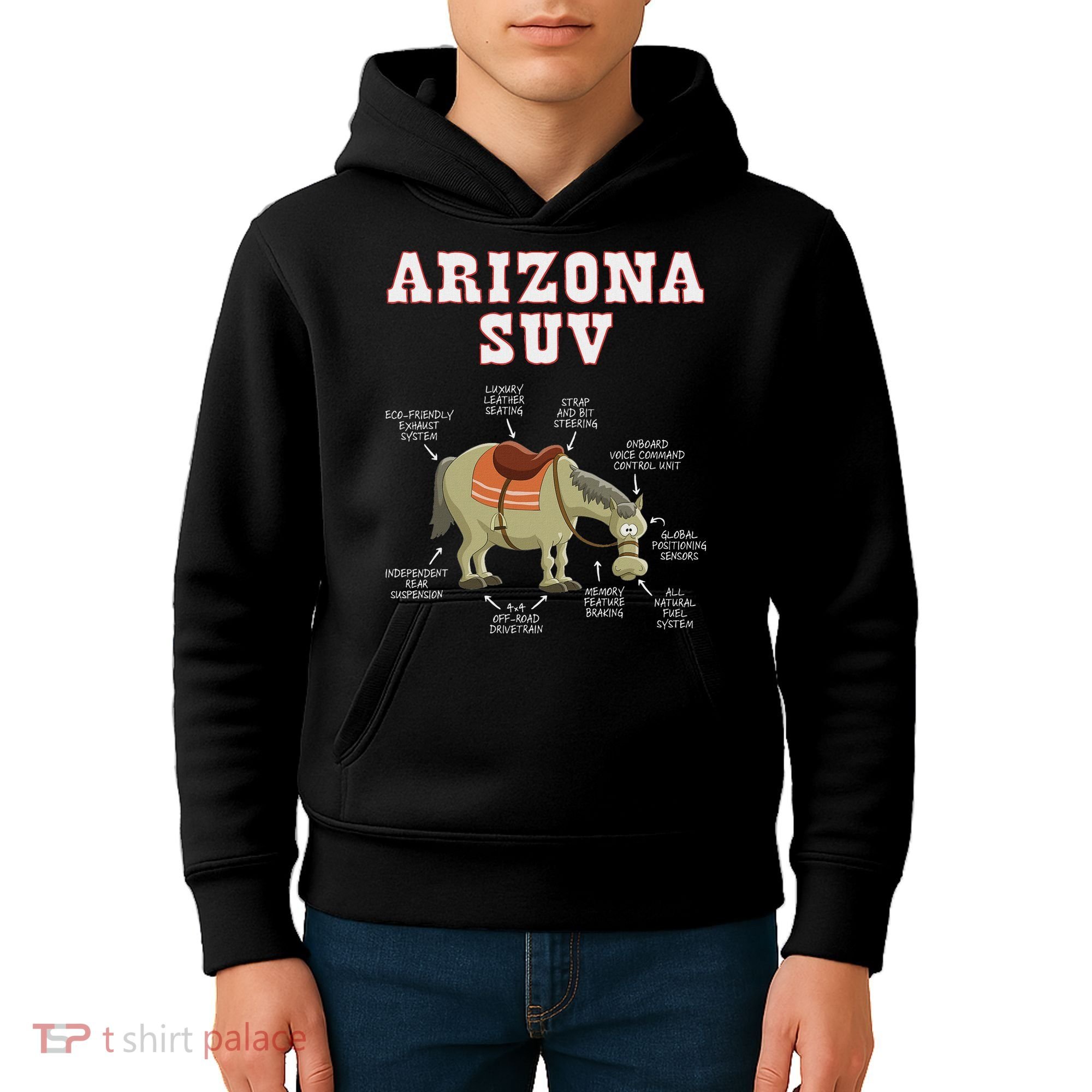 Arizona Az Suv Funny Joke Horse Mule Souvenir Gift Kids Hoodie