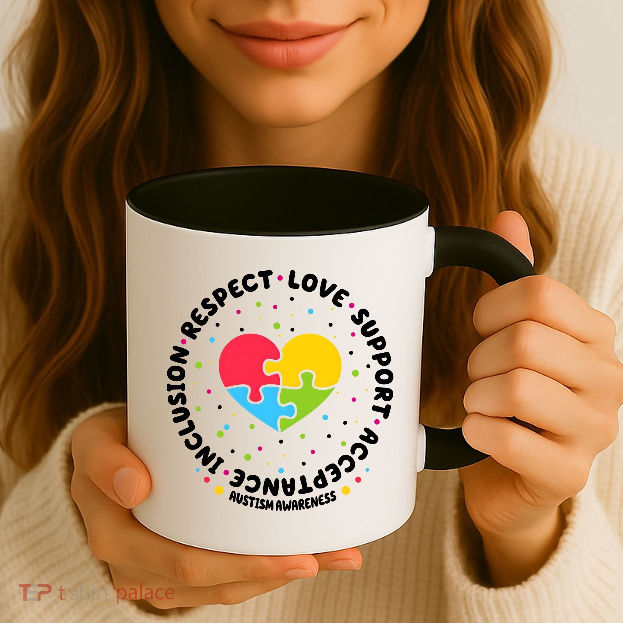 Autism Awareness Support Puzzle Heart Coffee Mug