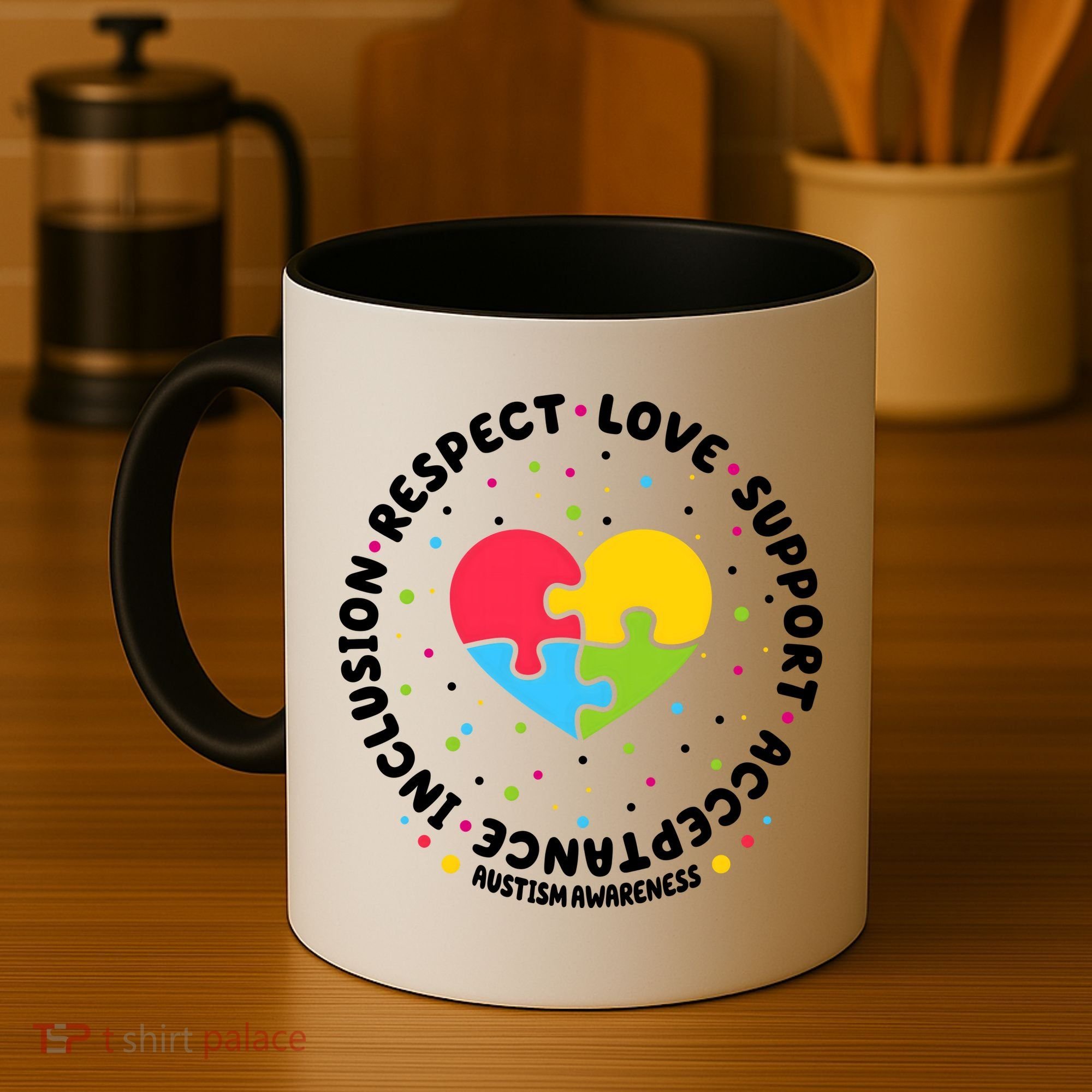 Autism Awareness Support Puzzle Heart Coffee Mug