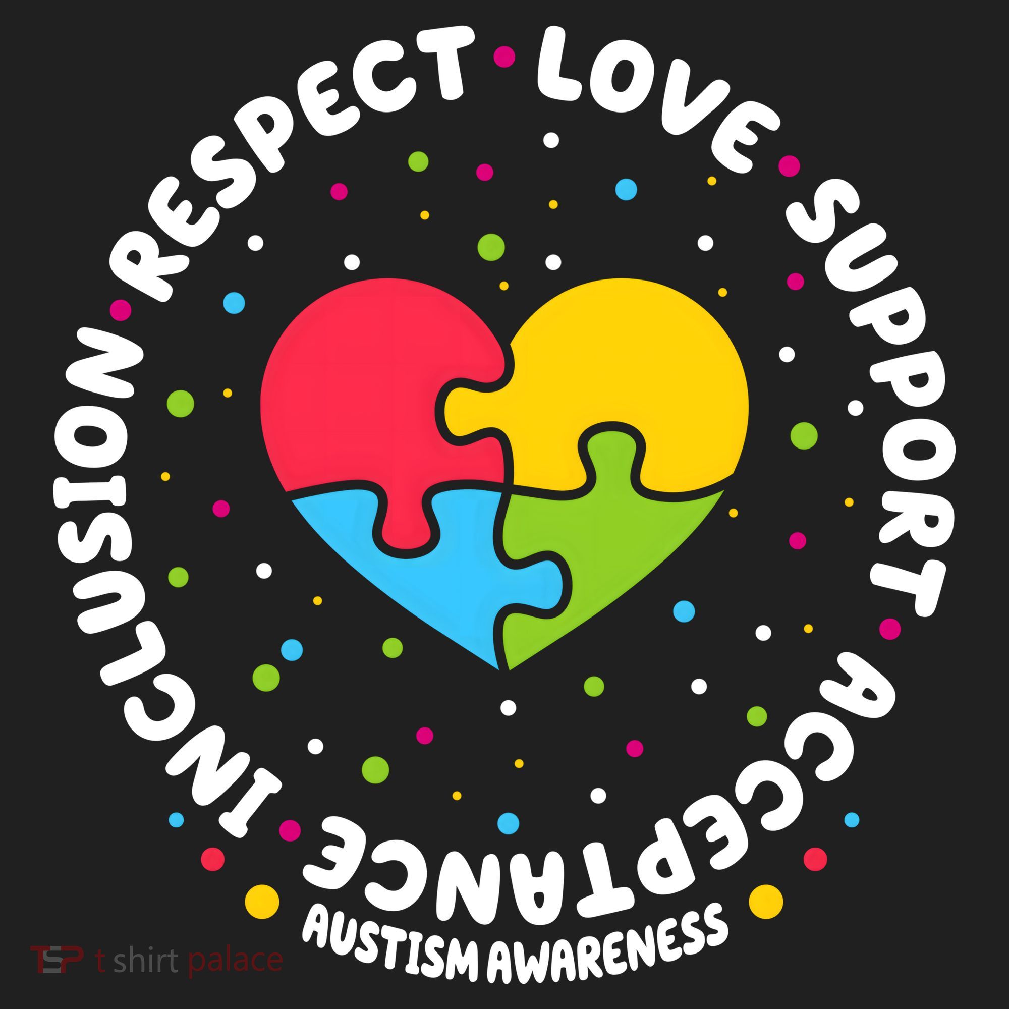 Autism Awareness Support Puzzle Heart Beanie